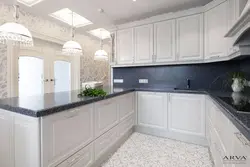 Classic kitchen with white countertop photo