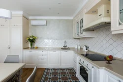 Classic kitchen with white countertop photo