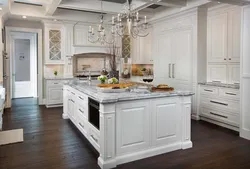 Classic kitchen with white countertop photo