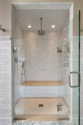 Bathroom design with shower without tiles