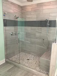 Bathroom design with shower without tiles
