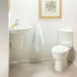 Corner toilet in the bathroom photo