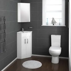 Corner toilet in the bathroom photo