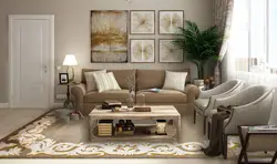 Carpet in the living room interior in a classic style