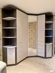 Corner wardrobe in the hallway photo inexpensive