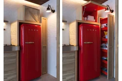 Built-in refrigerators in the hallway photo