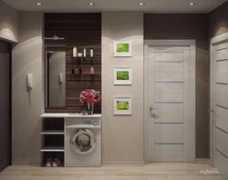 Built-in refrigerators in the hallway photo