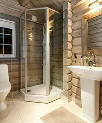 Bathroom With Shower In The Country House Photo