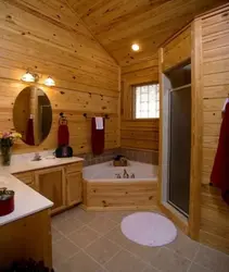 Bathroom with shower in the country house photo