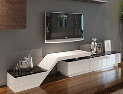 Wall mounted TV stands in the living room photo