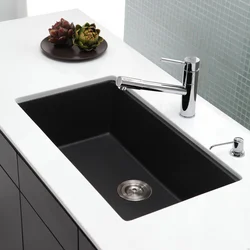 Black Sink In The Kitchen Interior