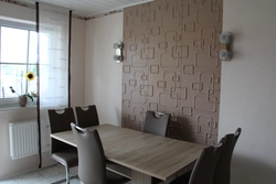 Wall panels for the kitchen instead of wallpaper photo