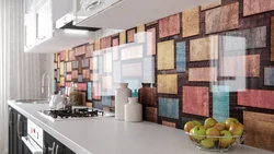 Wall panels for the kitchen instead of wallpaper photo