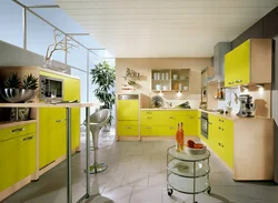 Lemon kitchen in the interior