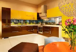 Lemon kitchen in the interior