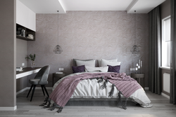 Non-woven wallpaper bedroom interior