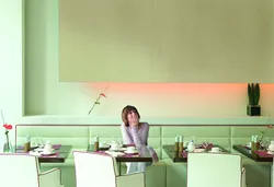 Glass wallpaper for painting in the kitchen interior