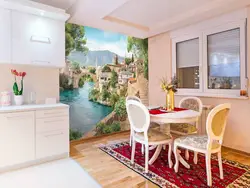 Modern frescoes in the kitchen interior