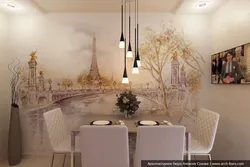 Современные фрески в интерьере кухни