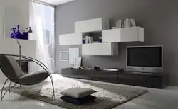 Шэра белая мэбля гасцёўня фота