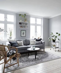 Gray white furniture living room photo