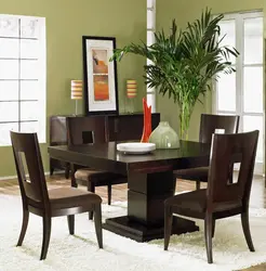 Dark table in the kitchen interior