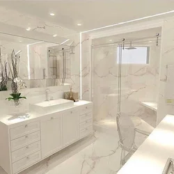 Bathroom in light marble photo