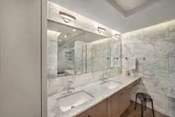 Bathroom in light marble photo