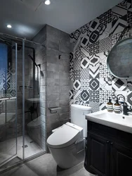 Black gray bath interior
