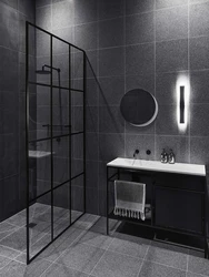 Black gray bath interior