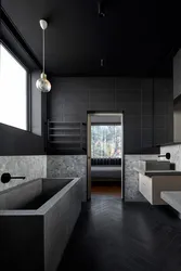 Black gray bath interior