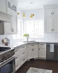 Kitchen design with white sink