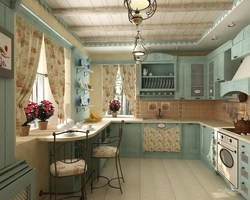 Wallpaper for kitchen in Provence style photo