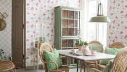 Wallpaper for kitchen in Provence style photo
