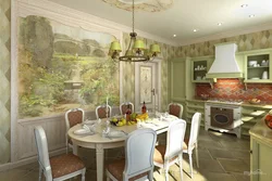 Wallpaper for kitchen in Provence style photo