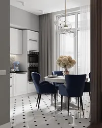 Curtains for a gray kitchen photo