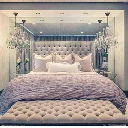 Bedroom design headboard mirror