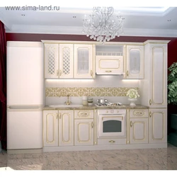 Фота кухняў класіка белая з золатам