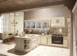 Фото кухонь классика белая с золотом