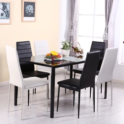 Black chairs in the kitchen photo