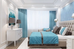 Blue gray bedroom interior