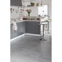 Porcelain tiles in a small kitchen photo