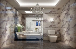 Tiles 60 by 120 in the bathroom interior