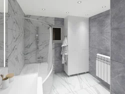 Tiles 60 by 120 in the bathroom interior