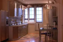 Oshxona dizayni 10 m deraza bilan