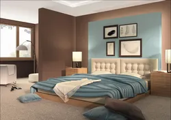 Color combination with chocolate color in the bedroom interior