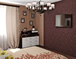 Yataq otağının interyerində şokolad rəngi ilə rəng birləşməsi