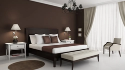 Color combination with chocolate color in the bedroom interior