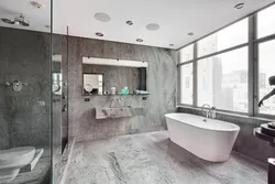 Silver bathroom interior