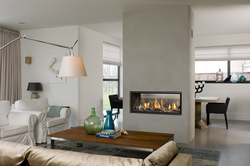 Bio-fireplace in the living room interior